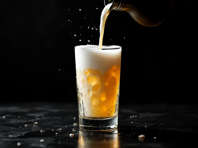 Bardağa doldurulan köpüklü ayran